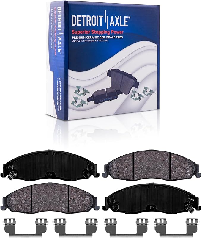 Pastilhas de freio dianteiras cerâmicas Detroit Axle P-921 para Cadillac CTS, STS e Pontiac Grand Prix – 2 unidades