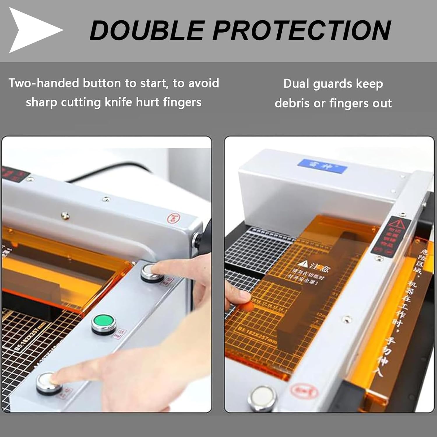 200W Laser Positioning Paper Cutter, for Printing Plants/Office/Home, with Protective Cover,Bottom Plate Grid Scale Design,Cutting Accuracy ±0.5Mm,110V