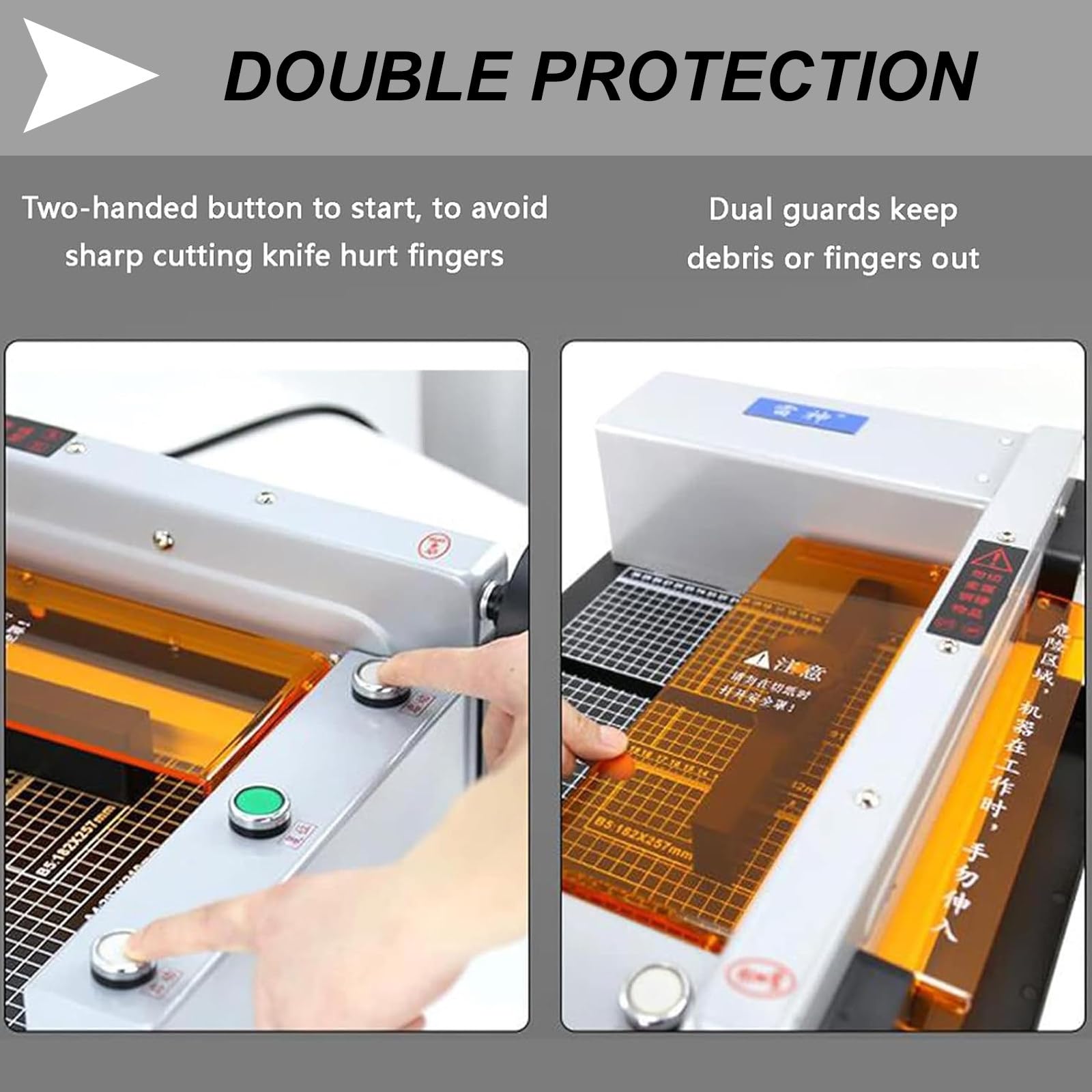 200 W Papierschneider Mit Laserpositionierung, FüR Druckereien/BüRo/Zuhause, Mit Schutzabdeckung, Bodenplatten-Gitterskalendesign, Schnittgenauigkeit ±0,5 Mm,110V