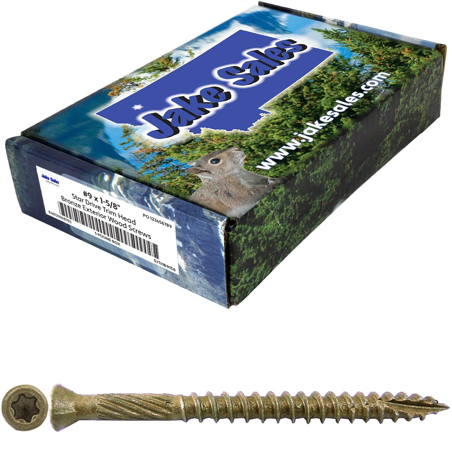 #9 x 1-5/8" Bronze Star Exterior Coated Trim Head Wood Screw Torx/Star Drive Head (5 POUNDS - 790 Approx. Screw Count) - Multipurpose Exterior Coated Torx/Star Drive Wood Screws-image-41