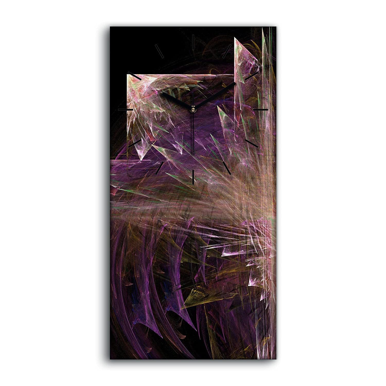 Horloge sur toile art fractal moderne Coloray décoration murale salon chambre 30x60
