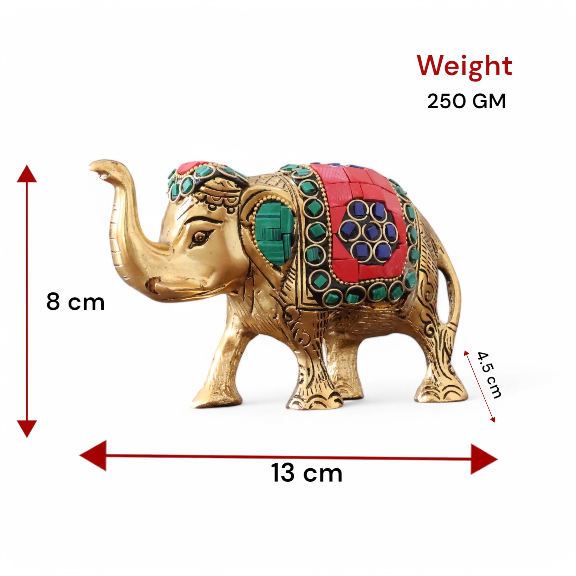 Amazon.com: KridayKraft Metal Elephant with Stone Work Showpiece