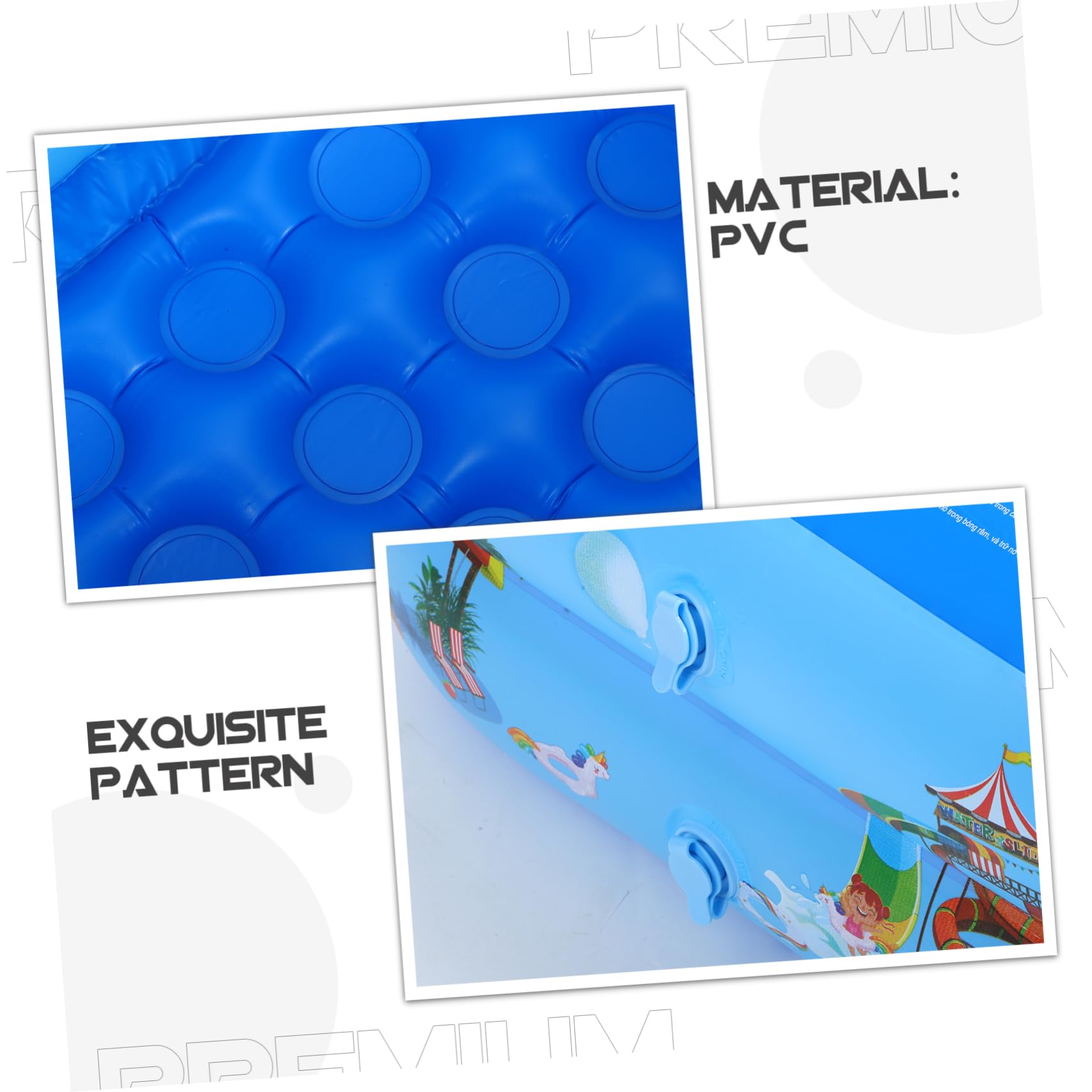 Piscine Gonflable Bleue en PVC pour Garçon et Filles, Double Couche Pliable