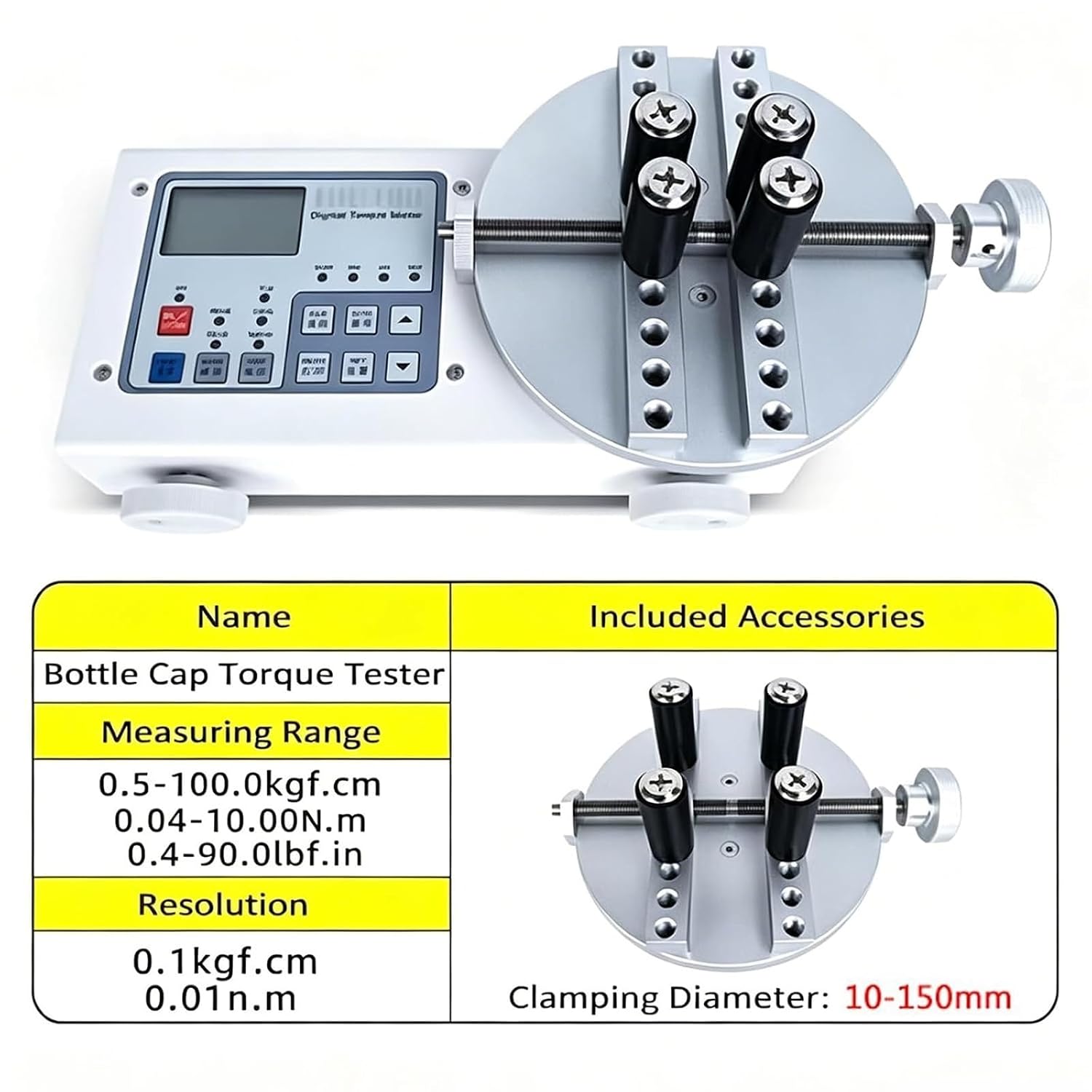 Digital Torque Meter for Bottles, Portable Torsion Cap Gauge