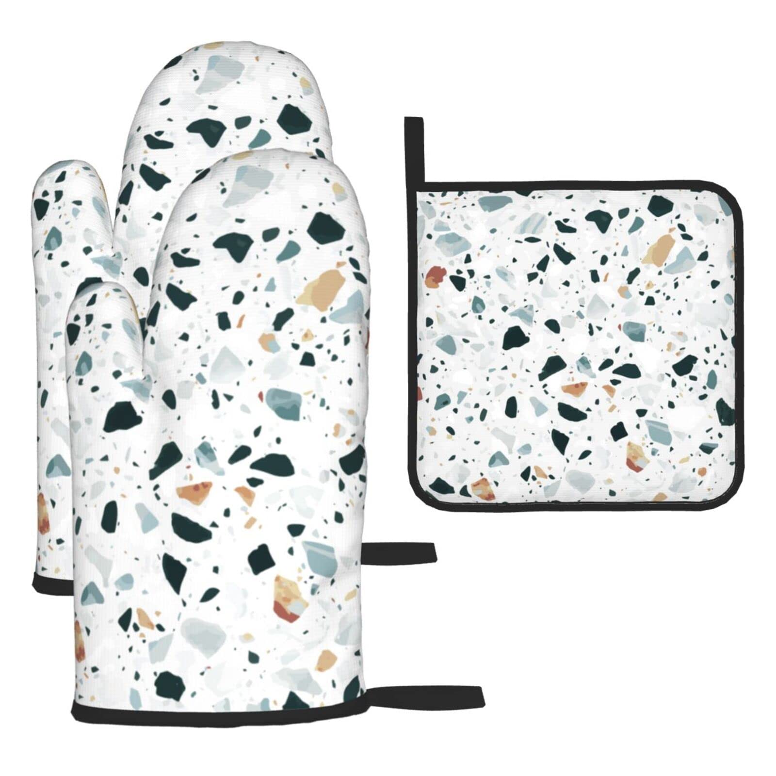 Maniques en marbre pastel lot de 3 idée cadeau idéale pour les passionnés de pâtisserie et cuisine