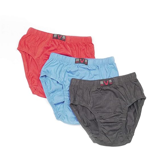 VSTAR Kids Boys Brief Inner Elastic Solid Assorted Color Fashion_POPPY Pack Of 3