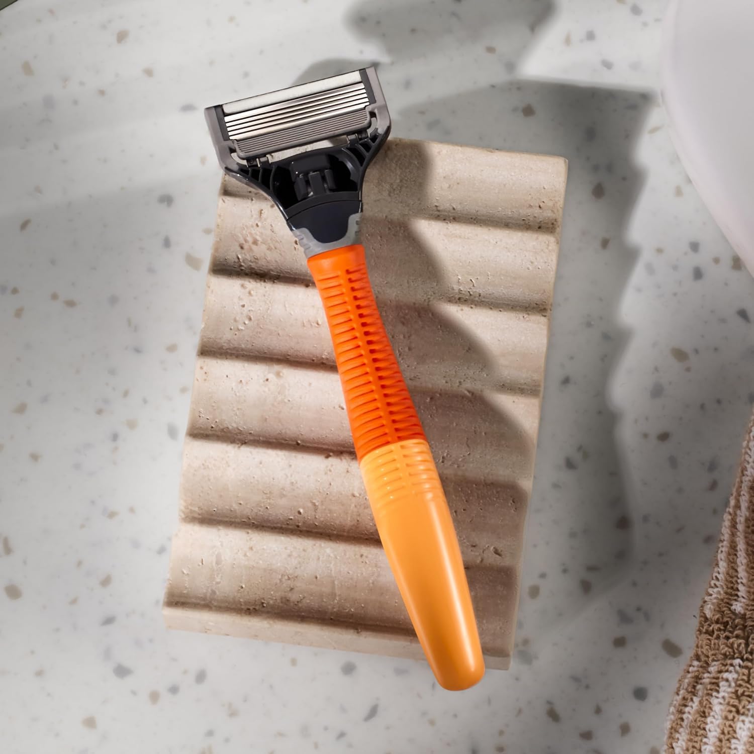 Harry's Shaving Kit for Men - Razor Handle, 15 Razor Blade Refills, Travel Blade Cover - Orange