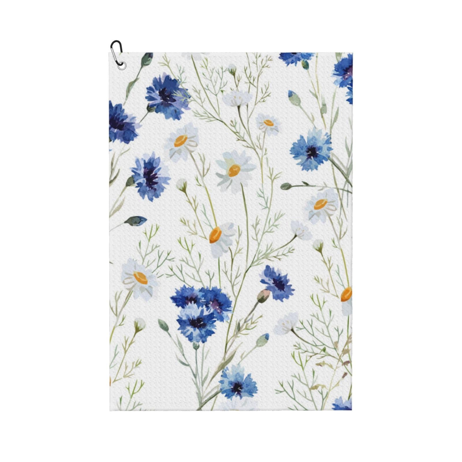 Hnnkloy Hand Drawn Flower, 16x24 in Portable Waffle Golf Towels with Carabiner Clip for Golf Bag