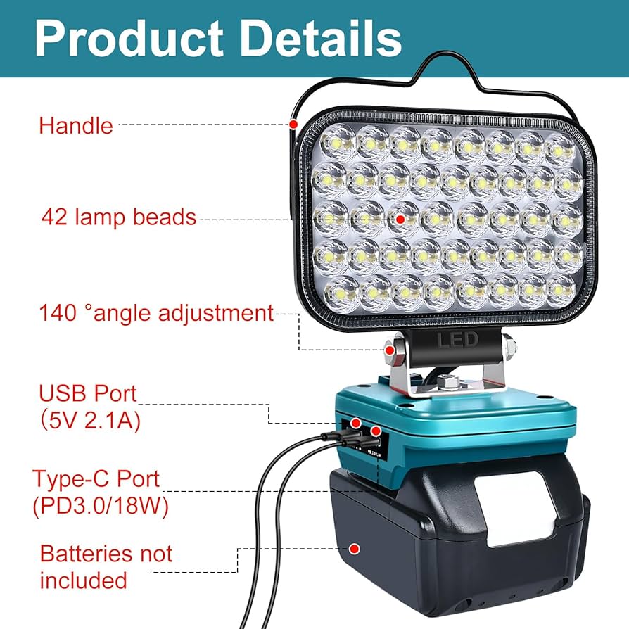 Makita ワークライトLED　 ハンディタイプ　純正バッテリー付 楽天市場】【大人気】充電式LEDワークライト純正マキタ18v