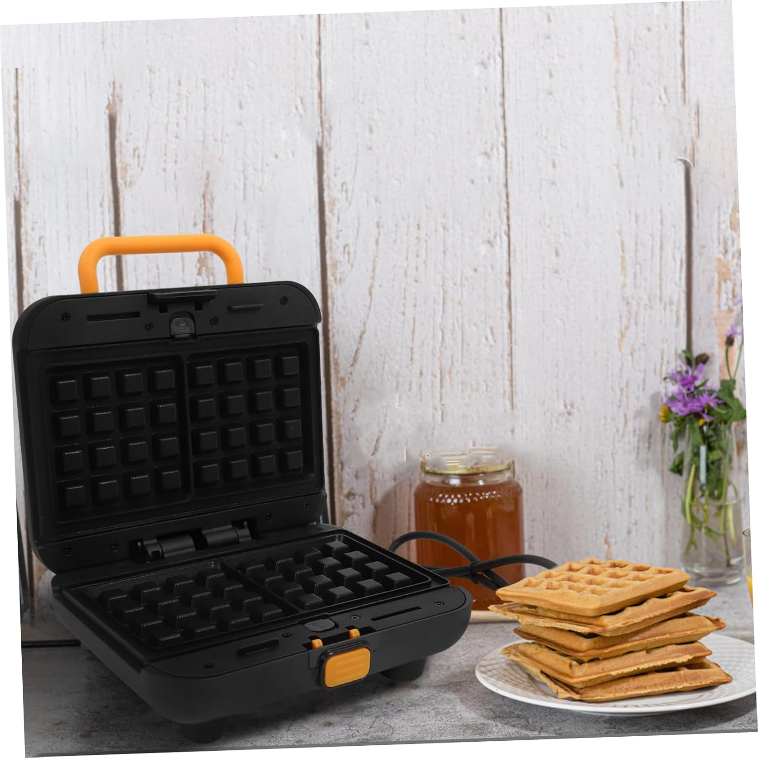 Mikinona 1 set Non Stick Waffle Maker Multifunctional Breakfast Machine with Cooking Plates for Home Use Voltage for Sandwiches and Waffles