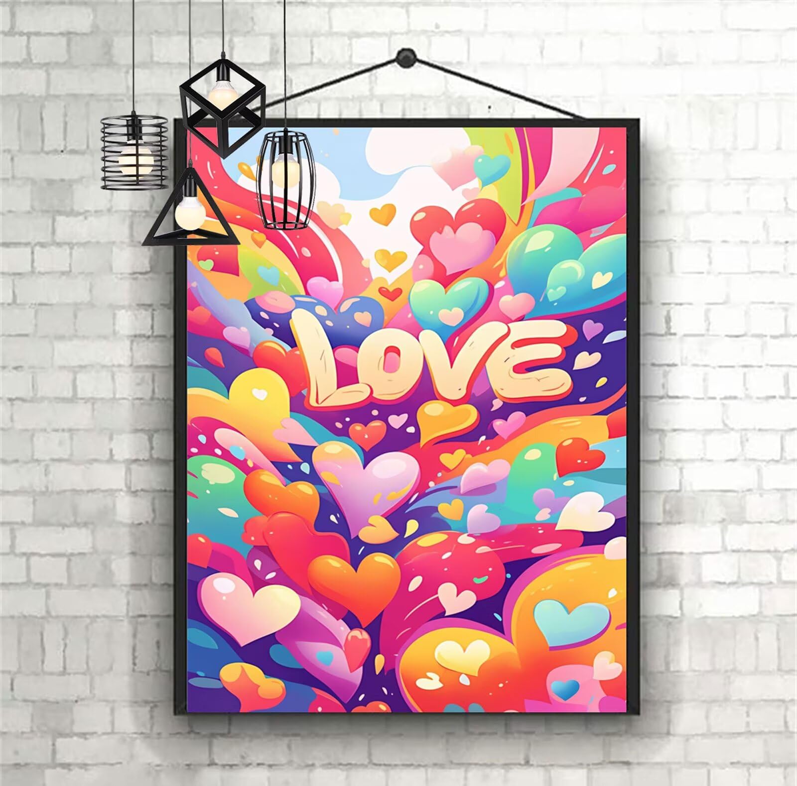 Malarstwo diamentowe, obraz dla dzieci, abstrakcja 2025, 60 x 90 cm, kryształowy haft krzyżykowy, obrazy do majsterkowania, dla dziewczynek 8 lat, zestaw do majsterkowania, do domu, na ścianę, prezent