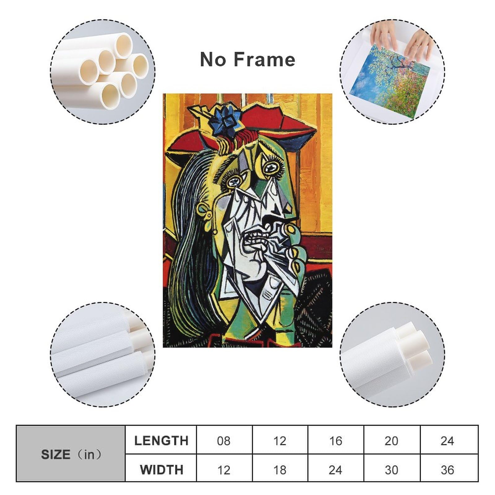 Amazon.co.jp: Pablo Picassoパブロ・ピカソ画家の作品（泣く女）刷