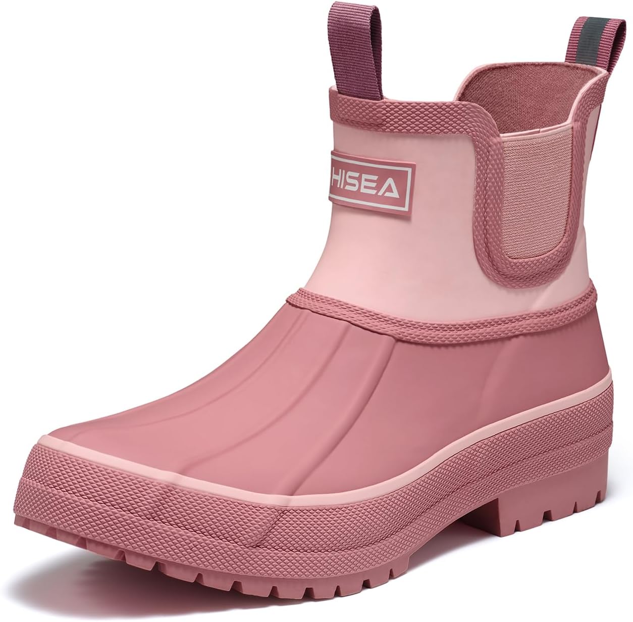 HISEA Women's Duck Chelsea Rain Boots Waterproof Short Garden Boot Outdoor Mud Boots