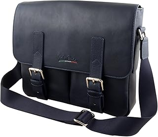 Giulio Barca Borsa Messenger a Tracolla Uomo con Patta in Pelle - 100% Made in Italy