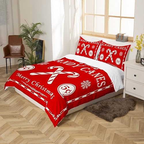 Miniatura 2 de jejeloiu Juego de ropa de cama de Navidad para niños y niñas, juego de funda de edredón con cita de Navidad, tamaño Queen, funda de edredón con