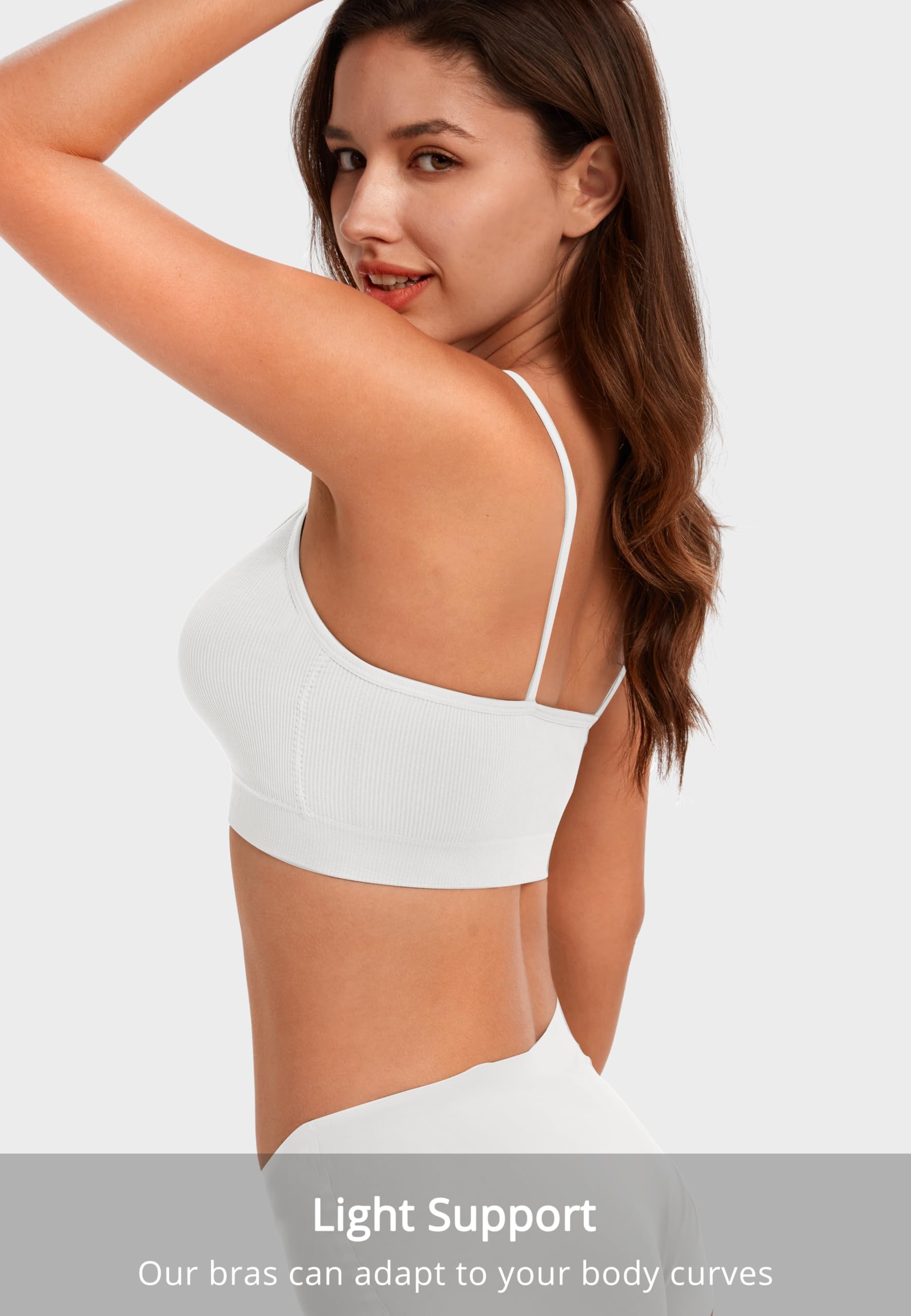 HBselect Reggiseno Senza Ferretto da Donna Reggiseno a Canotta V Collo | Seamless Bralettes, Reggiseno Sportivo Donna, Copertura Completa, Canotta T-Shirt Reggiseni Comodo Push Up Imbottito Morbido