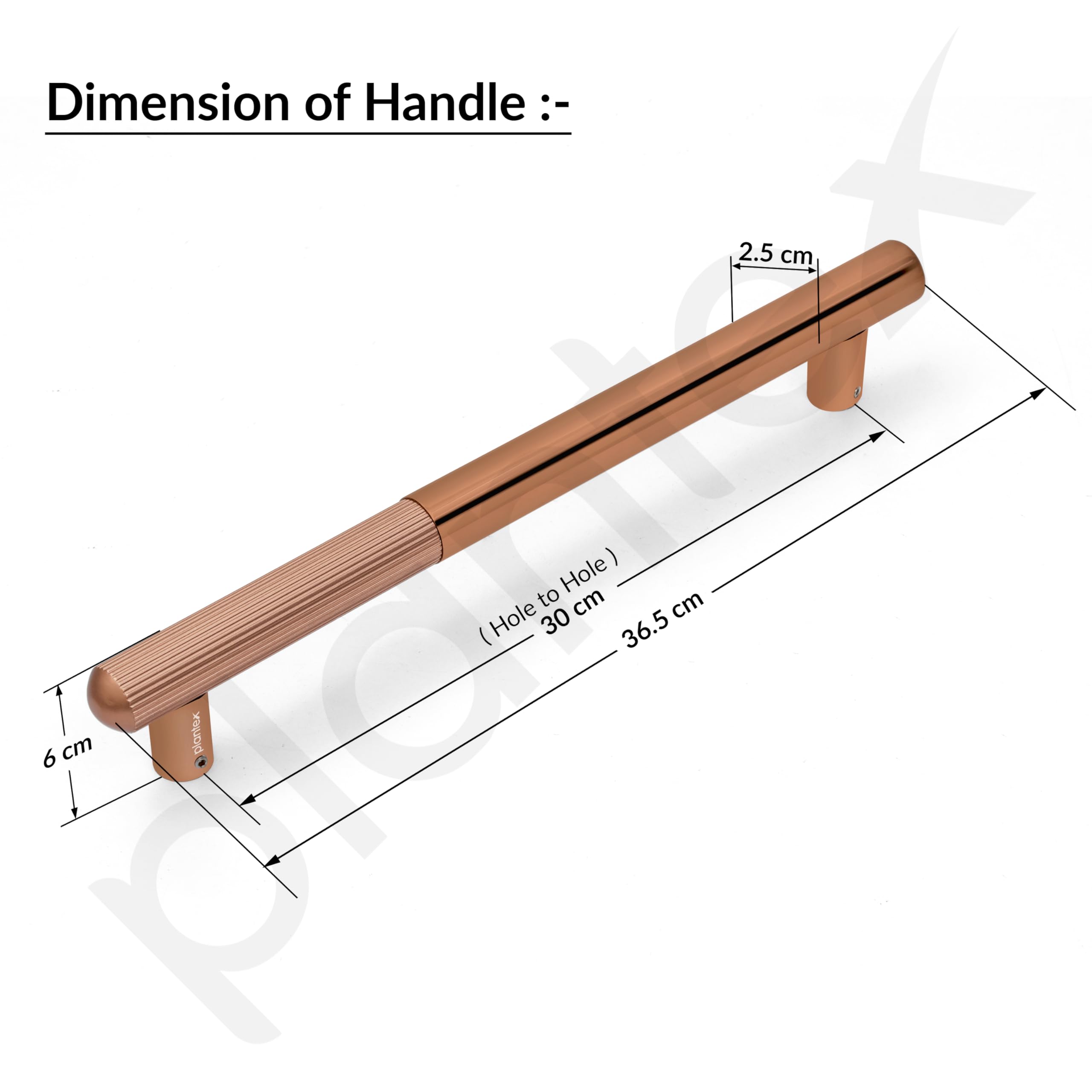 Plantex Door Handle/14 Inch Main Door Handle/Stainless Steel and Aluminium Door Handle/Pull-Push Door Handle/Door Accessories (Pack of 1, Rose Gold) — Amazon image 3