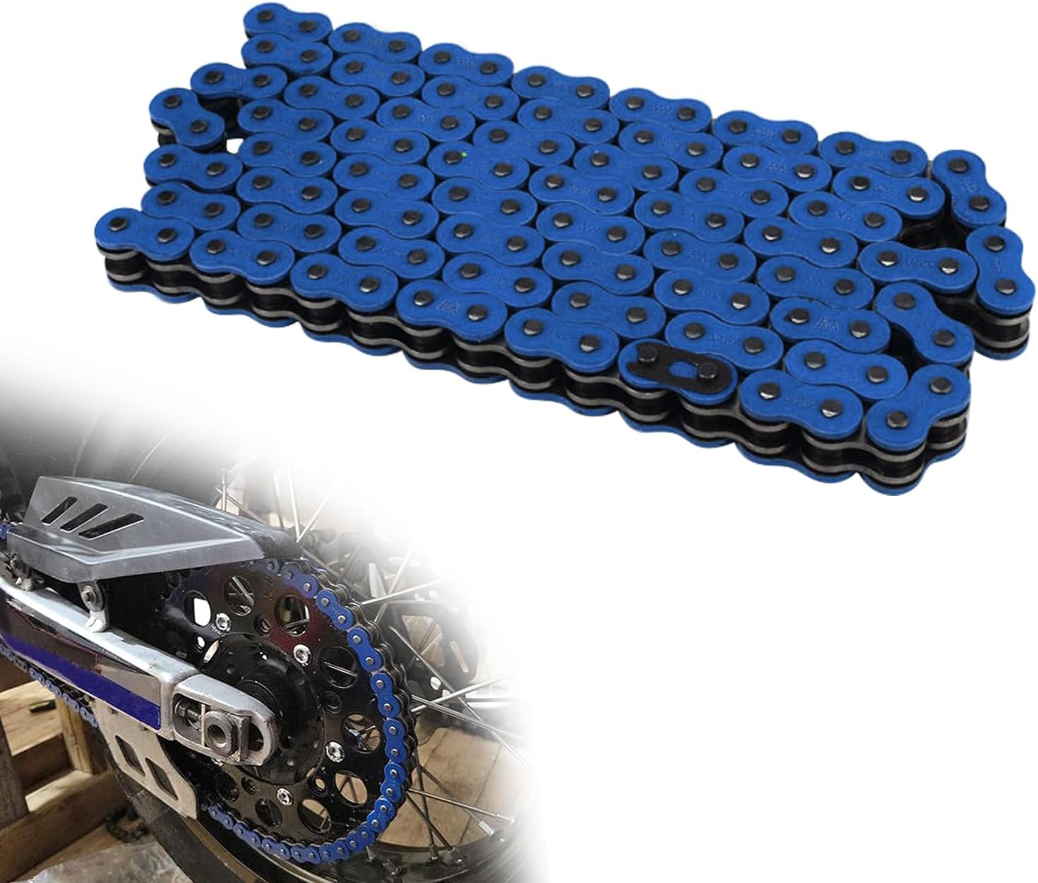 JFG RACING Dirt Bike Chain,Universal 520 Drive Chain X Ring 120-Links Heavy Duty Racing Chain for YZ250 YZ250F YZ450F WR250 YZ80 YZ125 -Blue