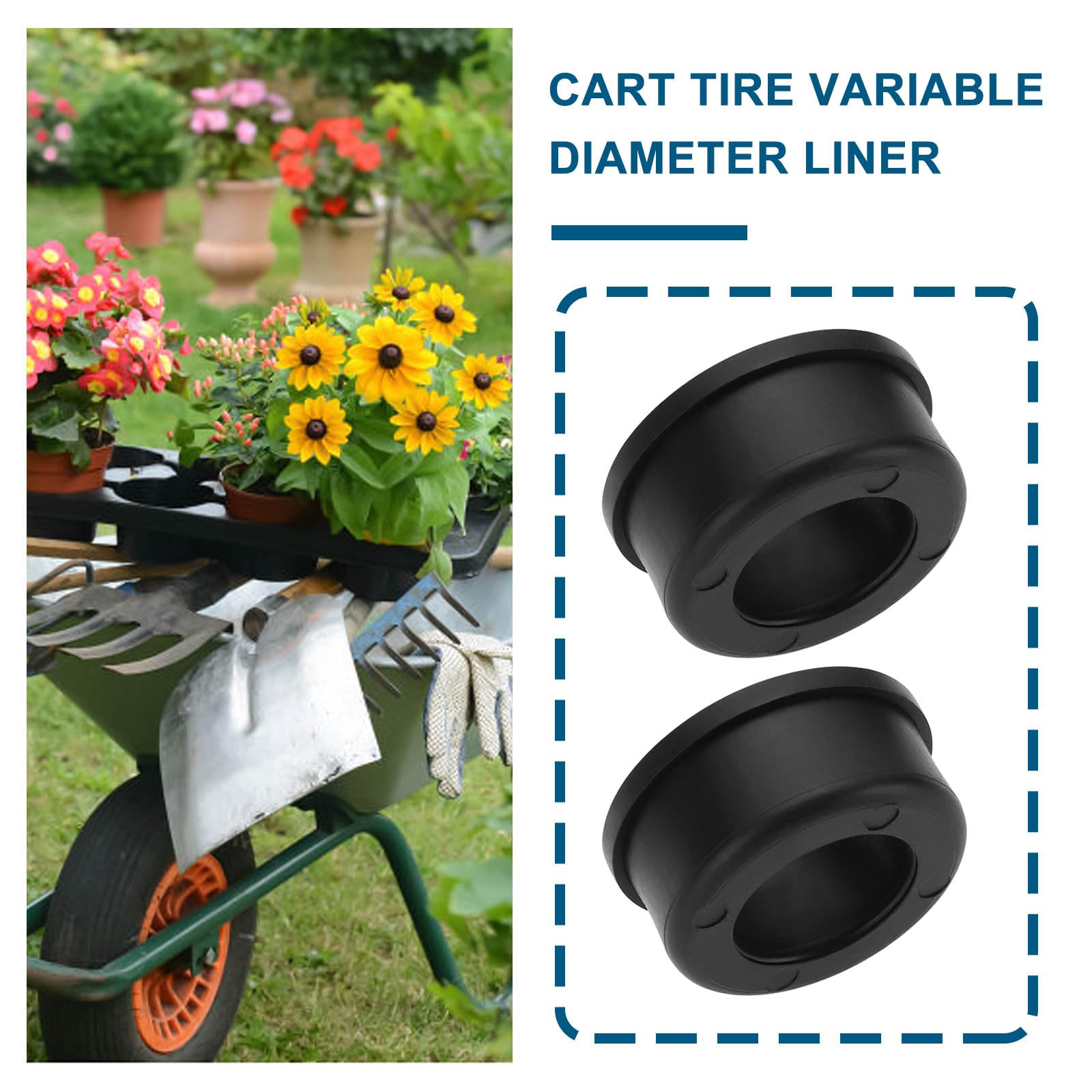 ECSiNG 4 Pcs Wheel Axle Reducing Rings Plastic For Trolley