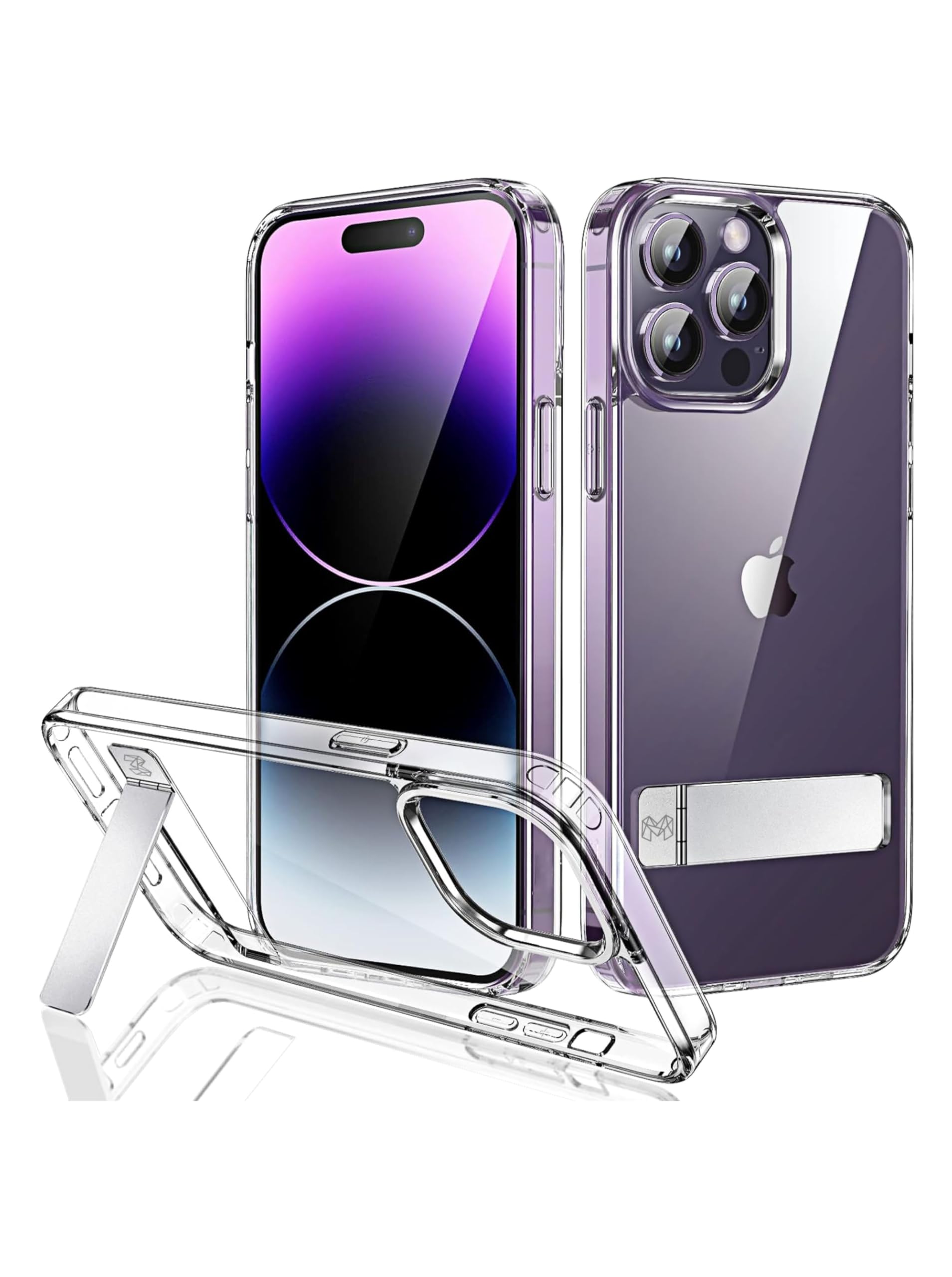MOOSH Metal Kickstand Case Compatible with iPhone 14 Pro Max Case, 3 Stand Modes, Military-Grade Drop Protection, Supports Wireless Charging, Slim Back Cover with Kickstand, Clear (B0D9GY4WX3) Amazon Price History, Amazon Price Tracker