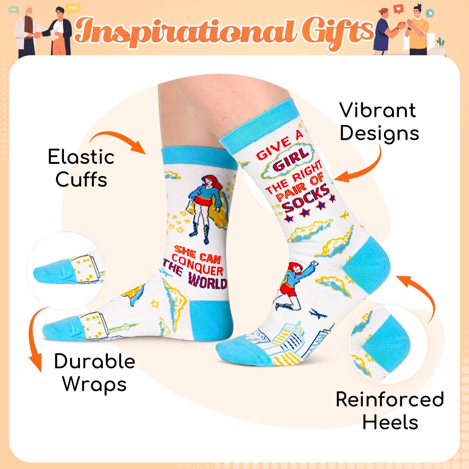 HAPPYPOP Funny Saying Socks Women - Motivational Gifts, Inspirational Gifts for Her - Image 4