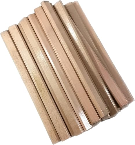 Lápices de carpintero de madera natural con revestimiento transparente y lacado 72 unidades