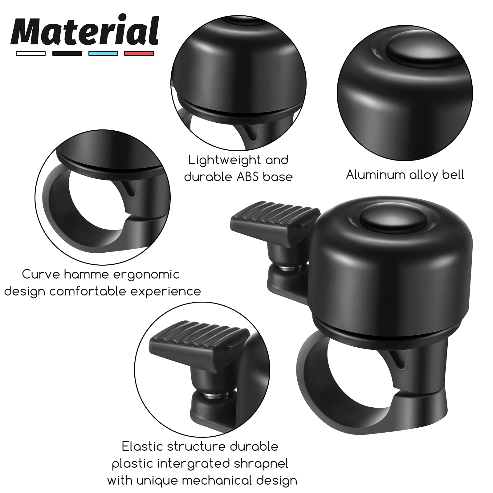 Cloche De Vélo Sonore étanche - Pour Guidon 18-25 Mm, Alliage Cuivre, Son Puissant 100 M