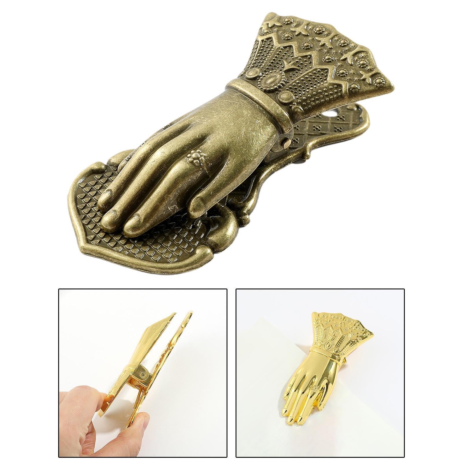 Générique Trombone Vintage En Forme de Main, Accessoire pour Carnet de Notes, Pince à Papier En Métal pour La Lecture et Le Scrapbooking, Bronze