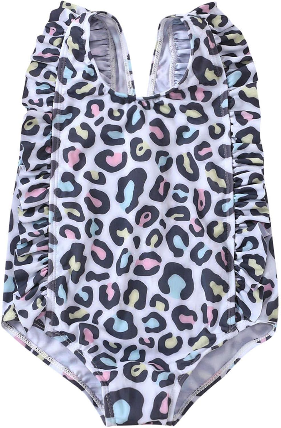 Summer Baby Kids Girls Leopard Print One Piece Swimwear Swimsuit