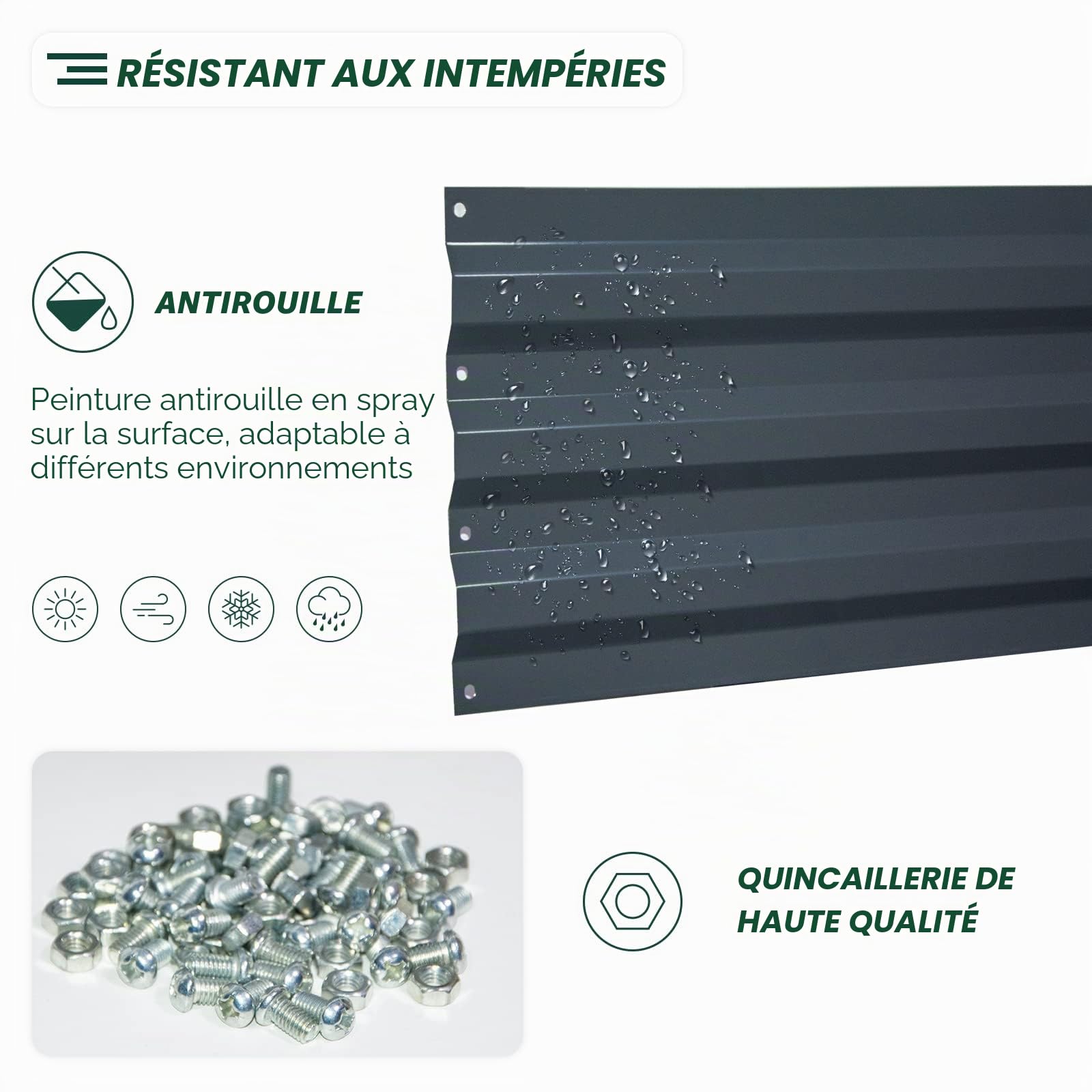 Lot de 2 jardinières surélevées en métal (120 x 90 cm) - Jardinière surélevée pour l'extérieur - Parfait pour les légumes, les fleurs, les herbes, les plantes