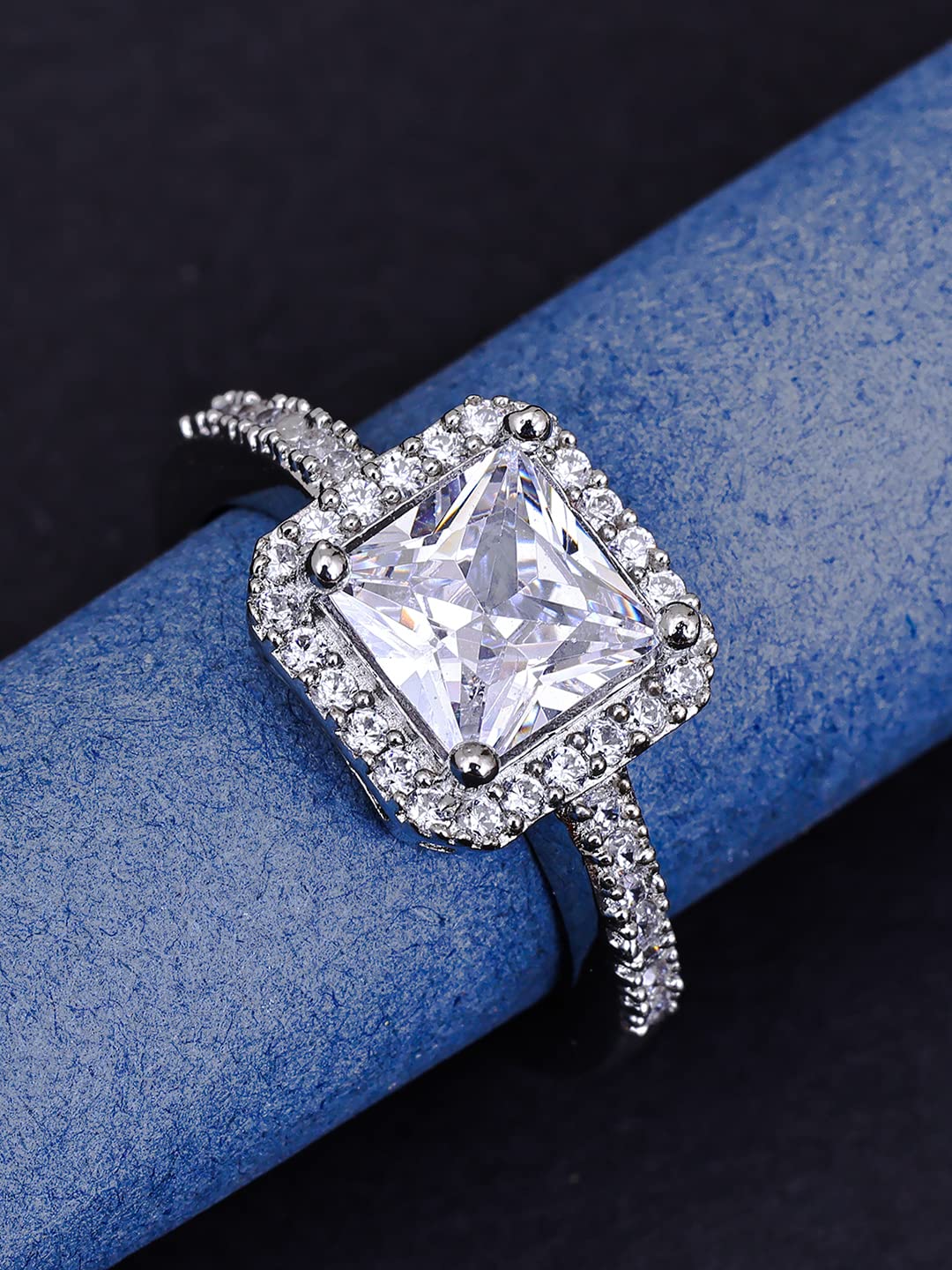 925 Sterling Valentine CZ Finger Ring, Women's