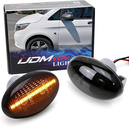 ijdmtoy (2) Lente Ahumada 12-SMD ámbar completo LED marcador lateral lámpara montaje para 2003-up Mercedes-Benz Metris Vito Viano citan V-Class
