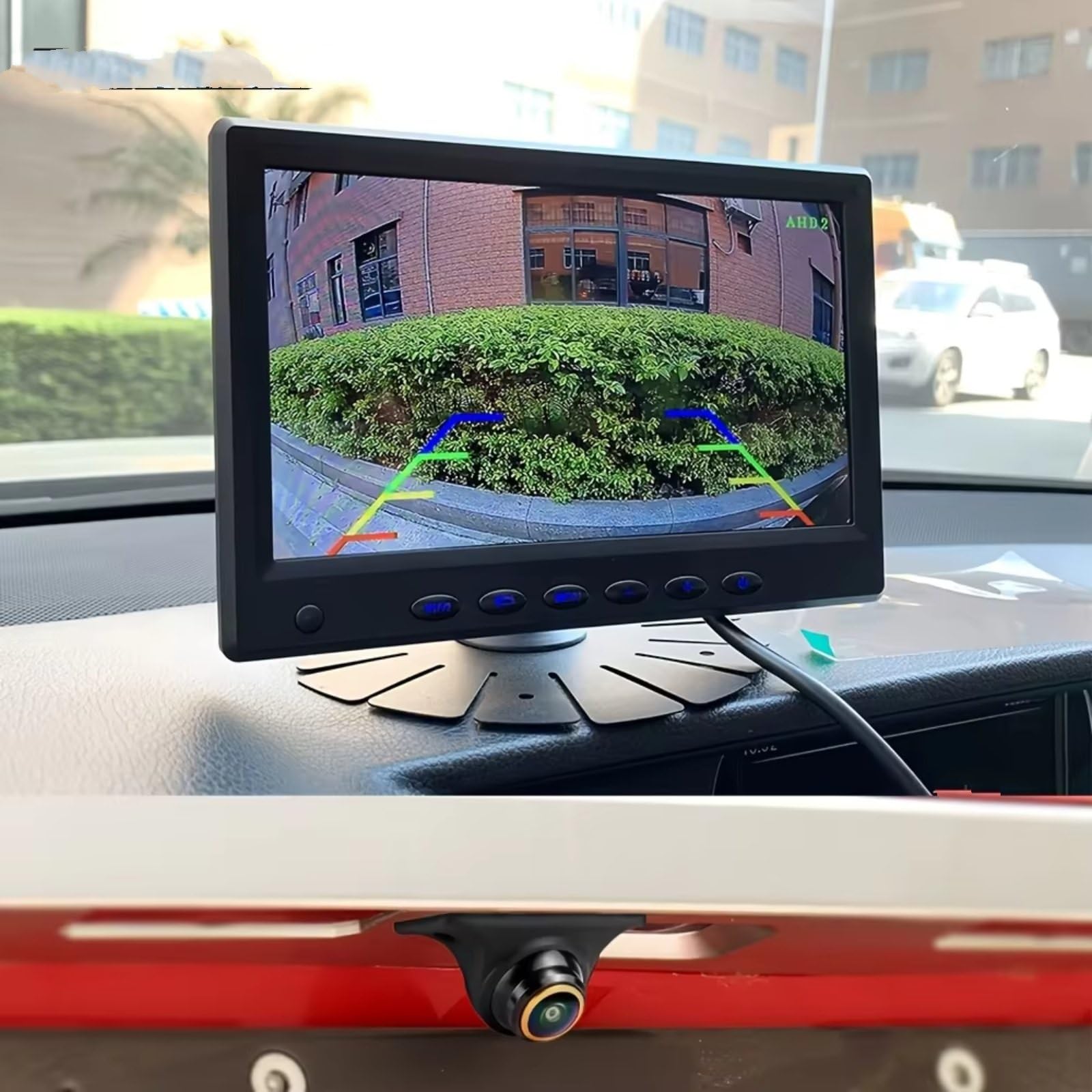Cámara Respaldo 1080P AHD Vista Trasera Delantera Lateral Guía Activada Desactivada Señal CVBS Mayor Seguridad Todos Los Vehículos Cámara Visión Trasera