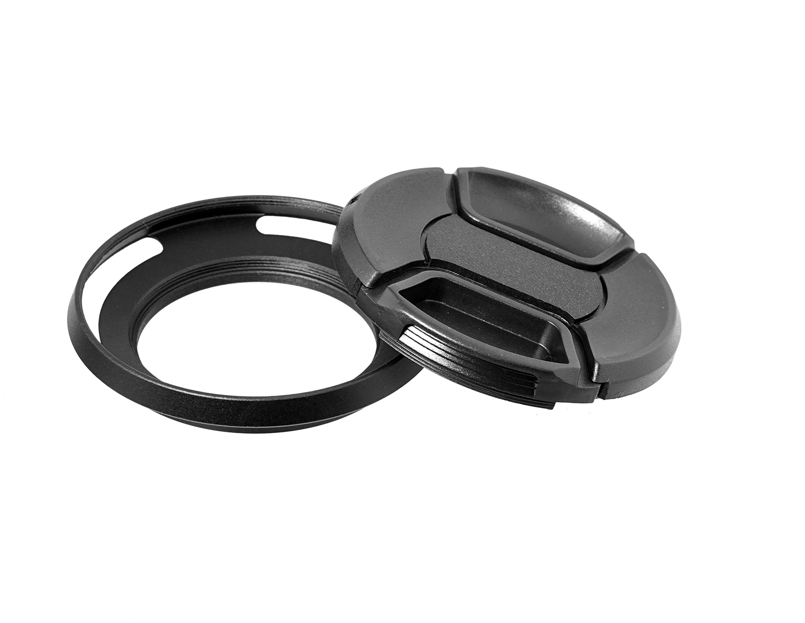 Fotasy 52mm Slim Low Profile Designed Metal Curved Metal Screw-in Lens Hood Shade for Leica Leitz Voigtlander Canon Fuji Nikon Olympus Panasonic