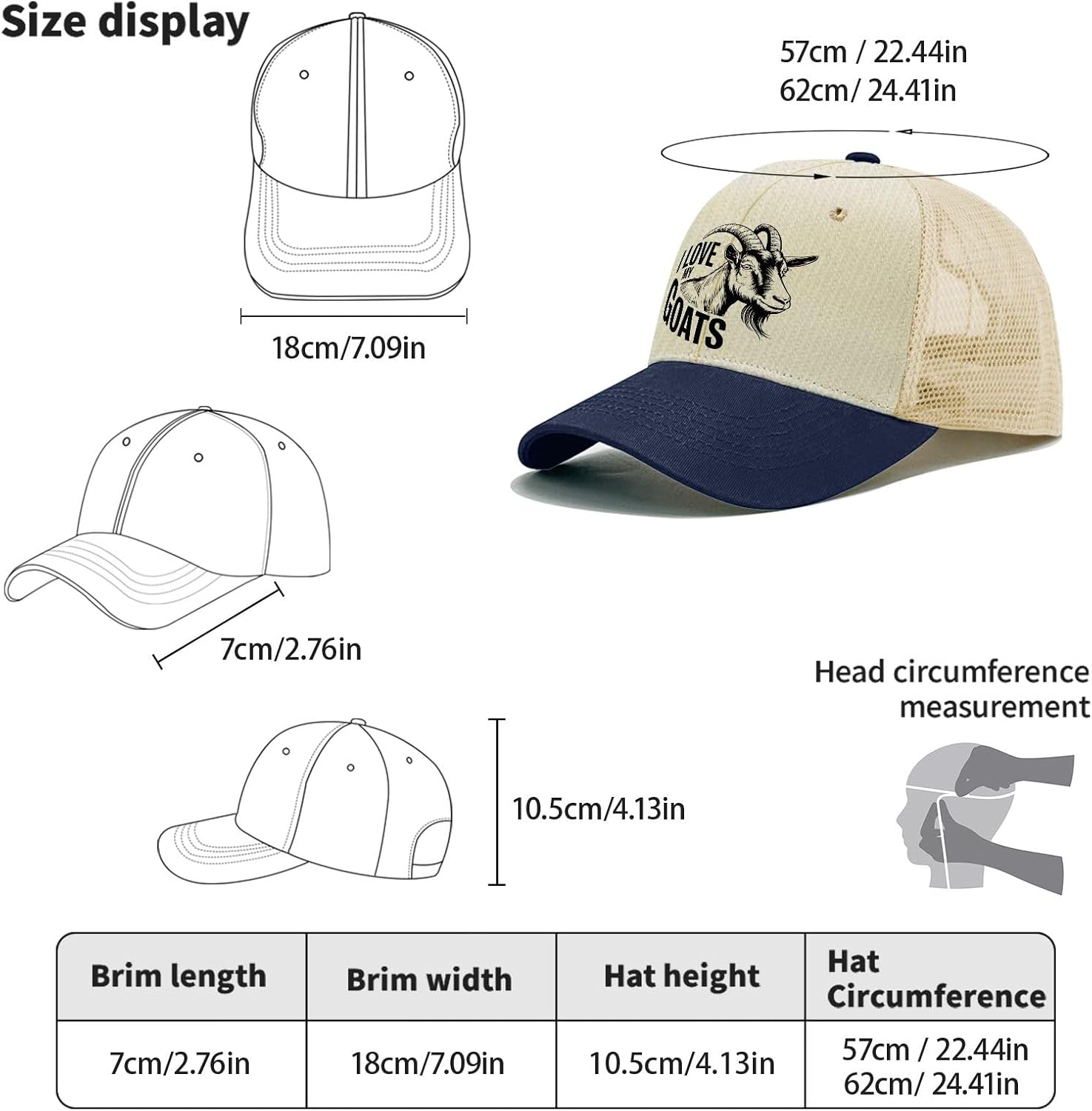 Goat Farm Love Golf hat Funny caps for Mom - Image 4