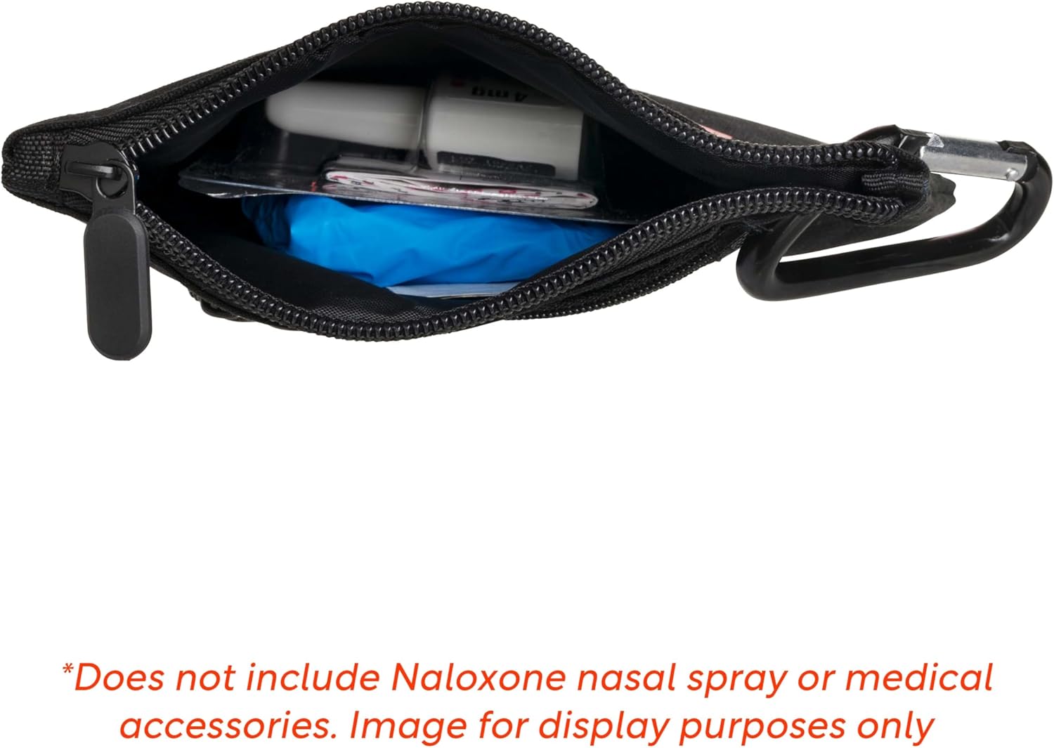 Naloxone Canvas Bag with Zipper Pouch for Naloxone Nasal Spray Opioid Overdose Prevention Kits. High-Visibility Labeling and Holds Two Naloxone Nasal Sprays. Naloxone NOT INCLUDED. (Black, 10)