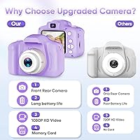 Vista 2 de Seckton - Cámara de selfie mejorada para niños, regalos de Navidad y cumpleaños para niñas de 3 a 9 años, cámaras de video digital HD para niños