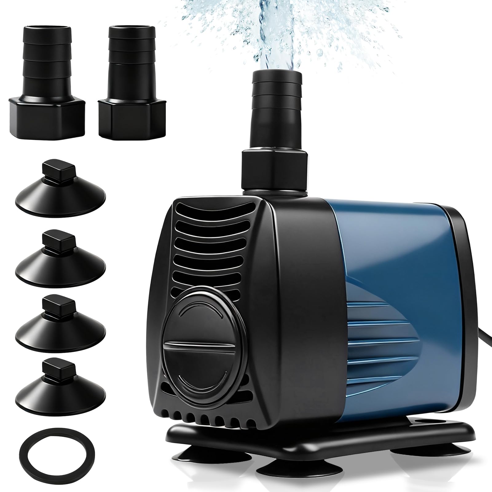 Nikou Pompa Acquario 40W 3000L/H, Sommergibile Silenziosa Pompa Acqua Anfibio Sommersa Mini Laghetto Pompe Con Cavo 1.8m, per Fontane Pesce Serbatoio Stagno