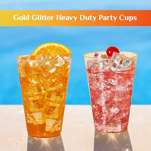 Vista 28 de Vplus Paquete de 150 vasos de plástico transparente reutilizables de 12 onzas, vasos desechables de plástico resistentes para fiestas, Navidad