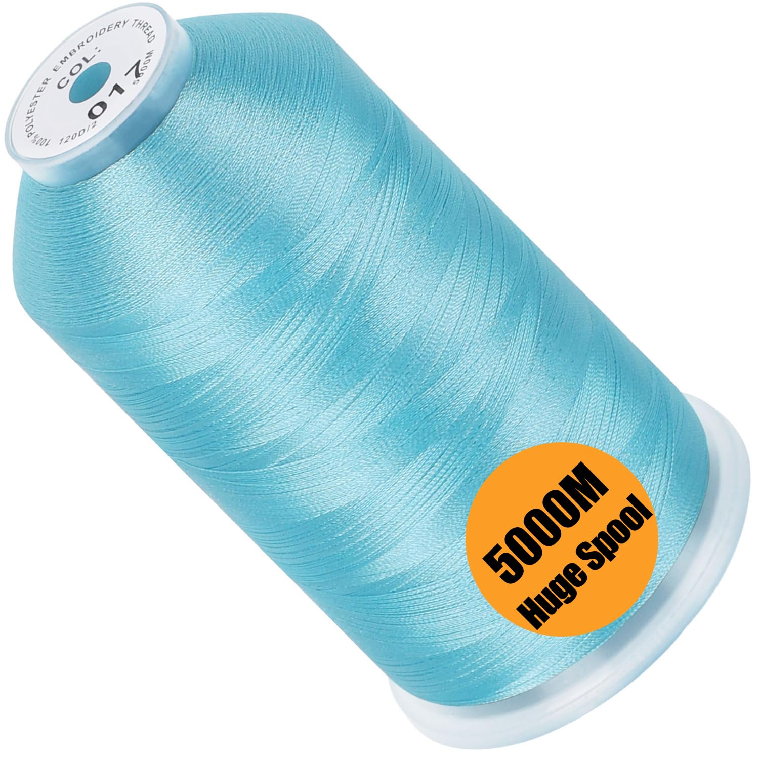New brothread 5000M Huge Spool Embroidery Machine Thread - Light Blue