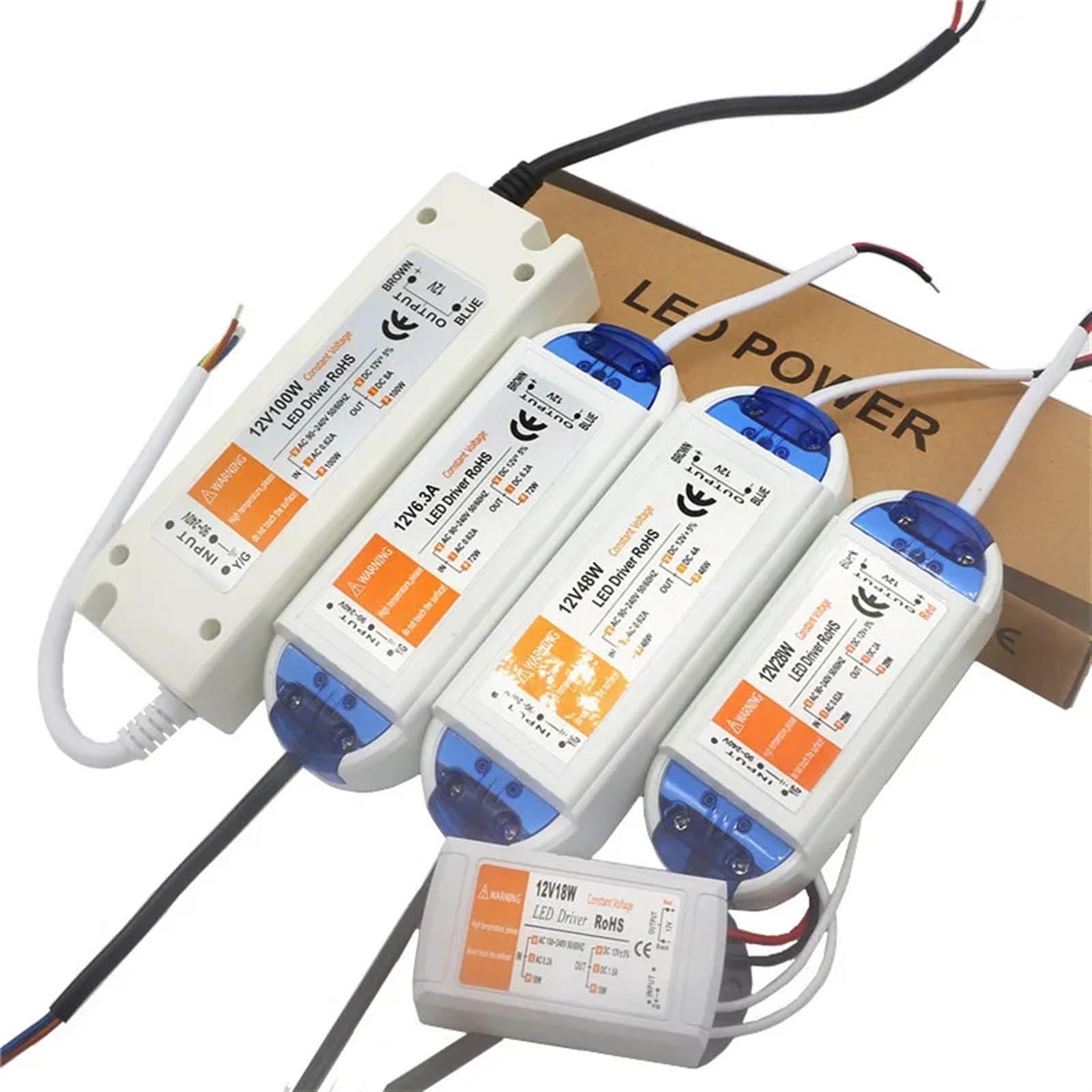 Zasilacz 12 V 110 V 220 V do 12 V oświetlenie 100 W 72 W 48 W 28 W 18 W DC Zasilacz 12 V Sterownik LED do paska LED (100 W)