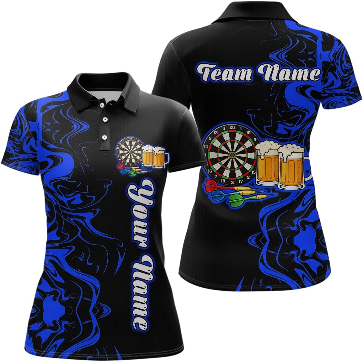 Colorful Beer Dart Shirt for Team Men Women Dart Shirts Custom Funny Beer Dart Jersey Dartboard Shirt Polo & Quarter Zip