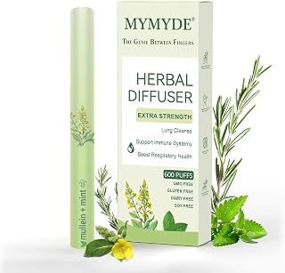 Herbal Diffuser Pure Breath Plant Essence Smoking Cessation Aid Lung Purification Herbal Formula Contains Evening Primrose, Thyme, and Peppermint Extracts