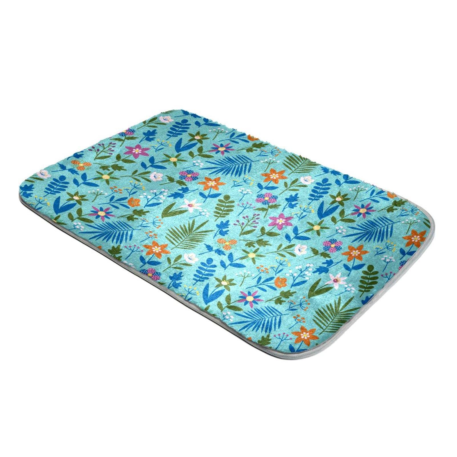 Tapis poils longs fausse fourrure doux motif floral grand salon