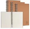 Srvnpioy 3 Pack A5 Blank Wirebound Notebook 300 Pages 150 Sheet, A5 Spiral Sketch Notepad Sketchbooks 80g Paper, Kraft Cover A5 Sketch Book Blank Page Journal Drawing Books for School Office Home