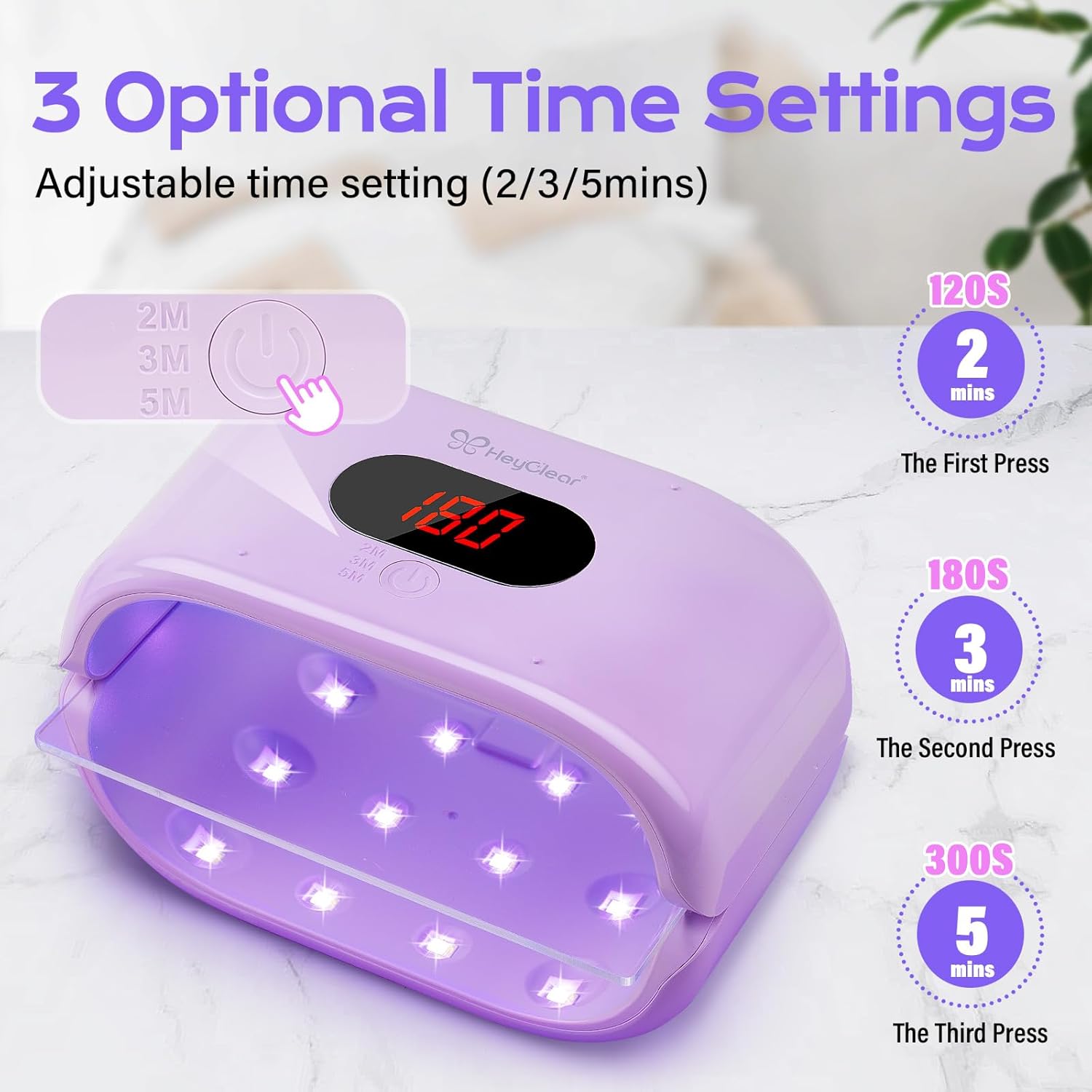 HeyClear UV Light for Resin, Purple Large Double-Sided UV Lamp | Detachable, Fast Curing with 360° Coverage for Resin Molds, DIY Crafts & Decor