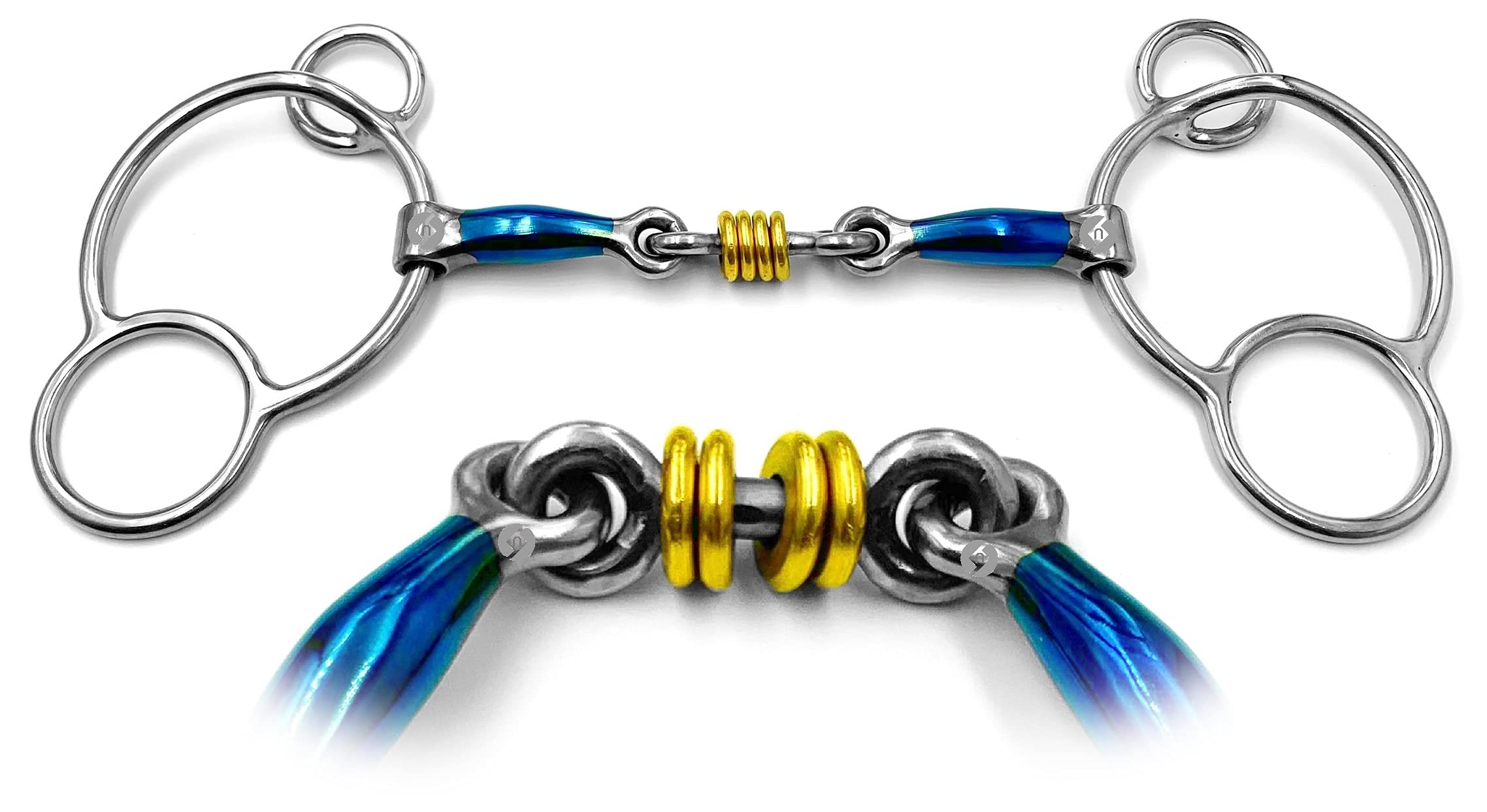 Universal Blue Sweet Iron With Roller Mouthpiece Horse Bit Snaffle (5.5")