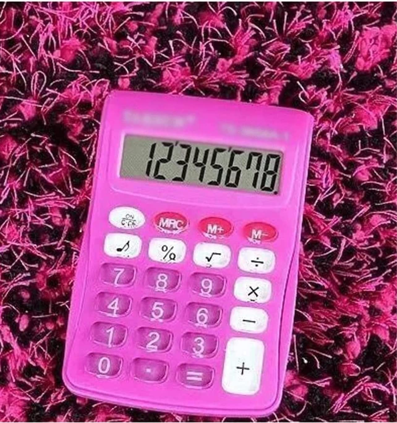 Calculatrice Calculatrice De Bureau Mignonne Portable 8 Bits Affichage Bouton Batterie Calculatrices Base pour L'école Bureau Office(Black)