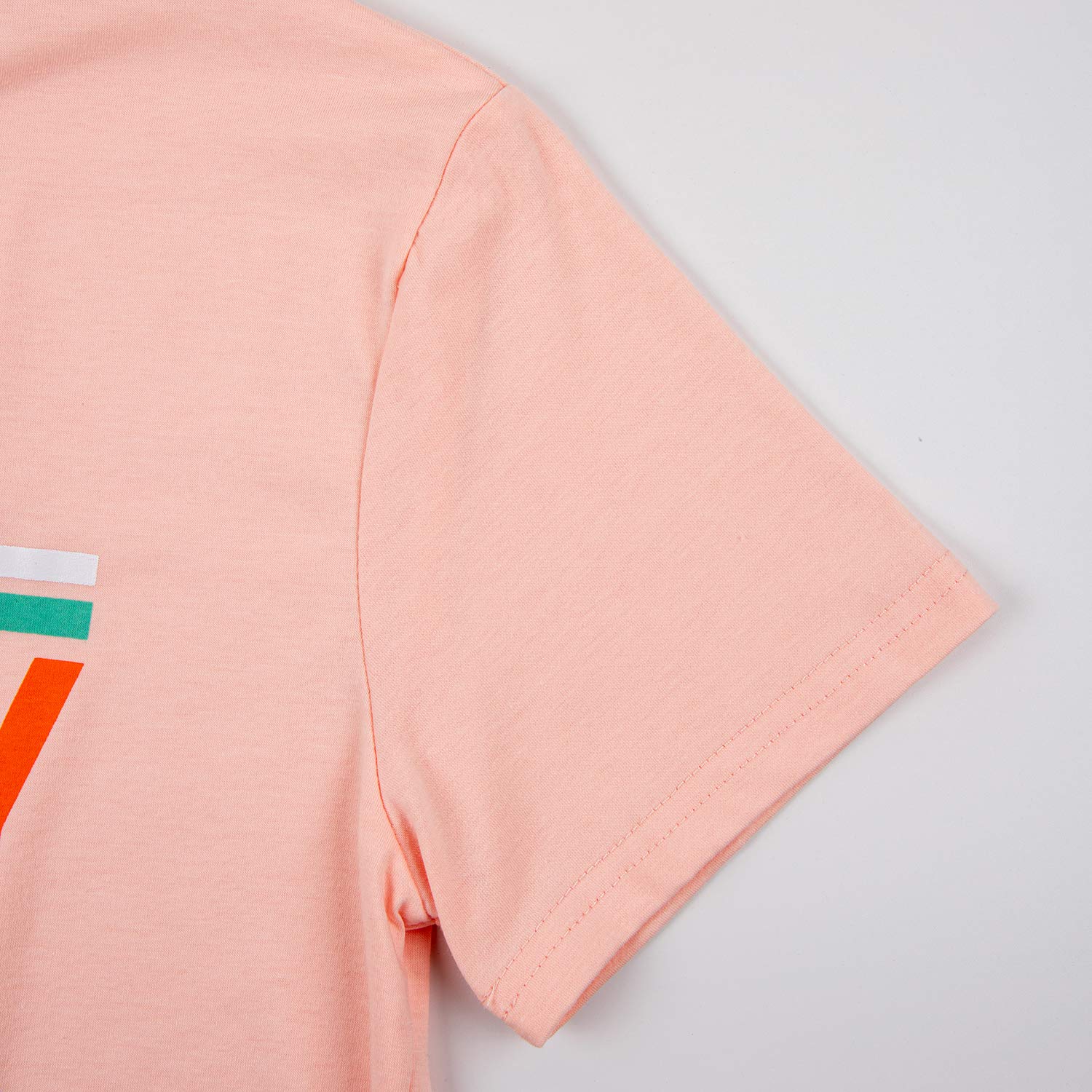 Ykomow Just Peachy T Shirt Womens Short Sleeve Casual Summer Graphic Tees Tops: Pink-2 Medium