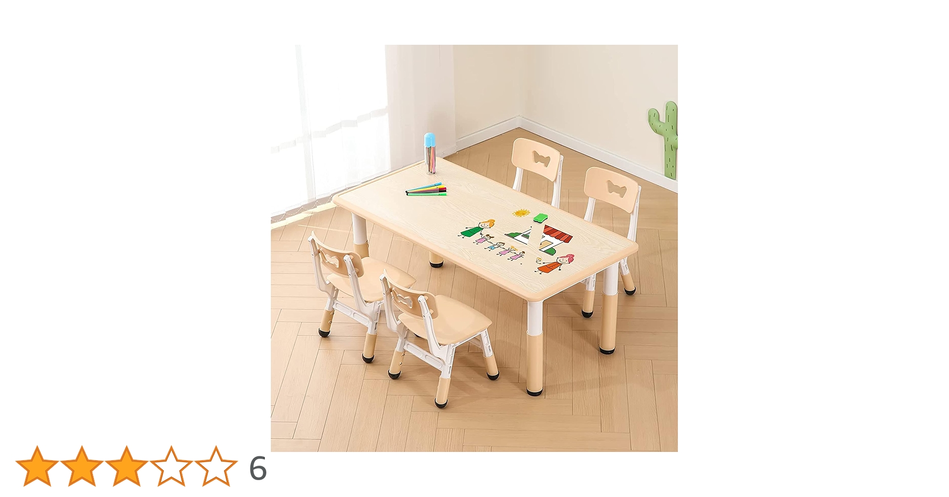 Amazon.co.jp: CHIIRAKU キッズテーブルと4チェアセット 子ども